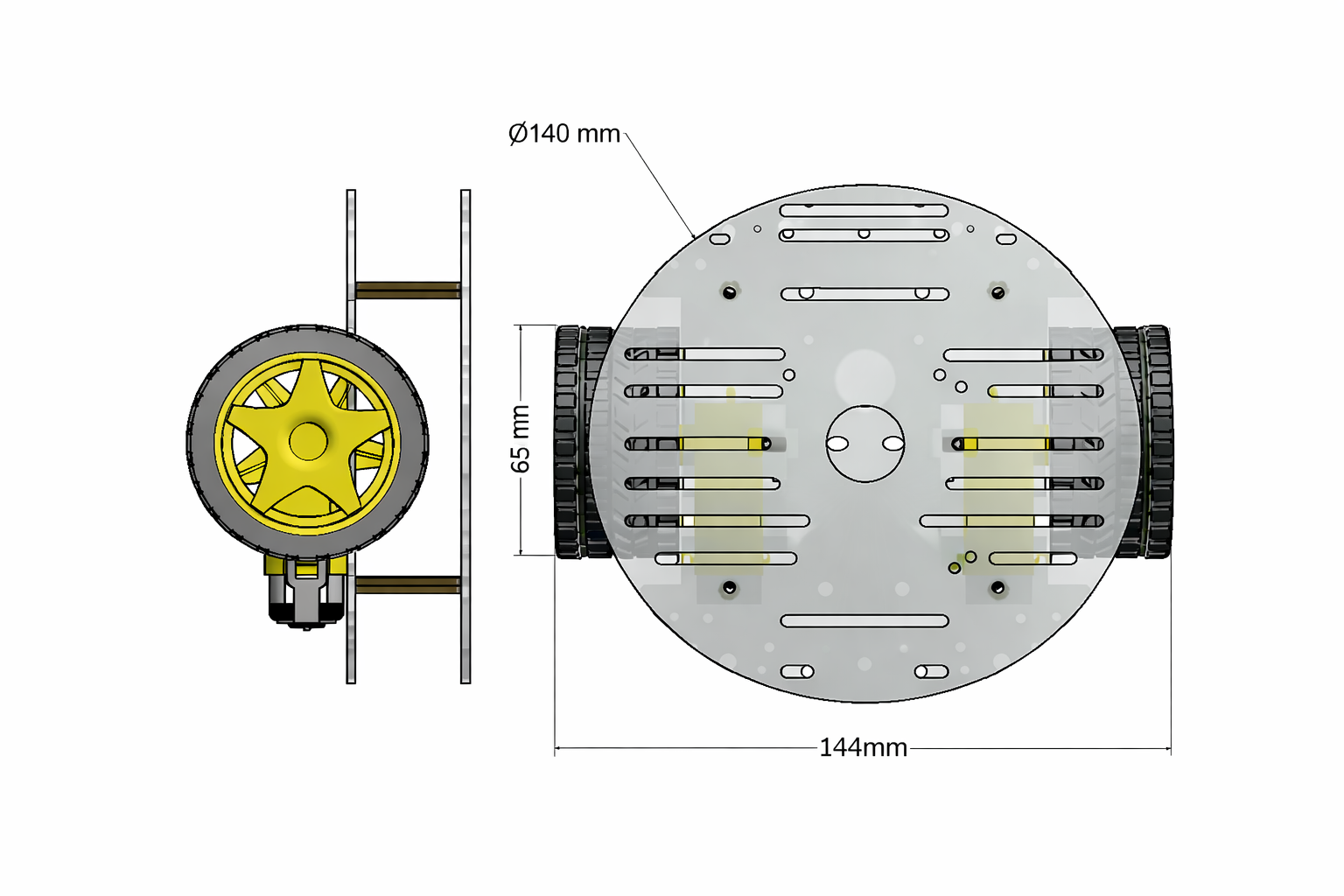 Kit Chasis Carro Circular 2 Llantas - Image 3