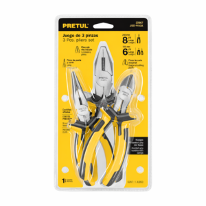 Juego de 3 Pinzas PRETUL con Mango Comfort Grip