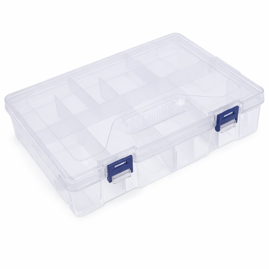 Caja Plástica Organizadora Transparente con Compartimentos