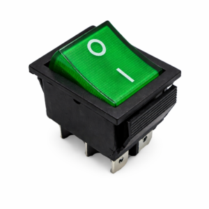 Switch Balancín con Piloto Verde 6 Patas 2P2T