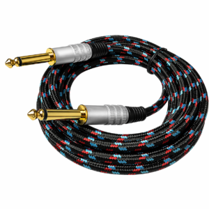 Cable de Audio 2 Plug Dorado 6.3mm Mono 3 Metros