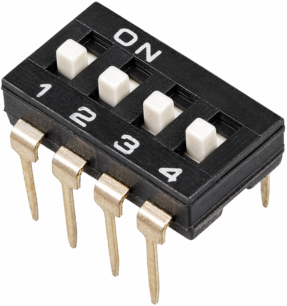 DIP Switch 4 Bits Pines Largos