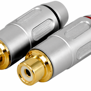 Jack RCA Hembra Reforzado Gris para Cable