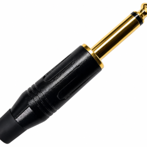 Plug 6.3 mm Mono Reforzado Metálico Negro