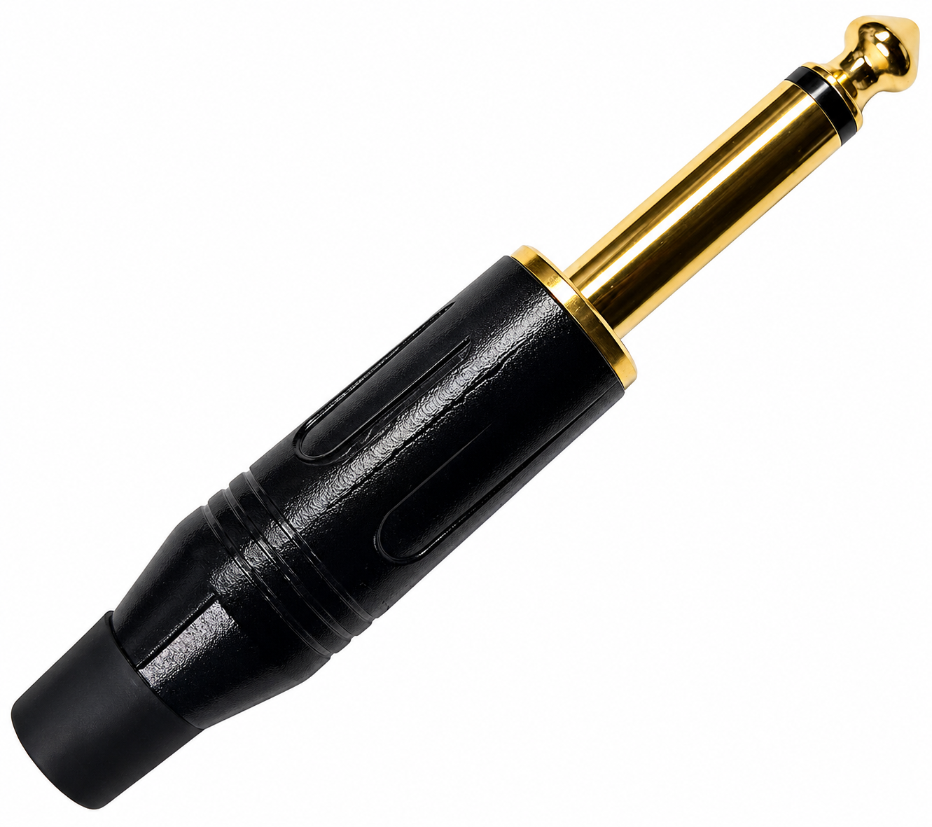 Plug 6.3 mm Mono Reforzado Metálico Negro