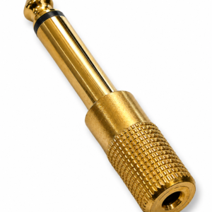 Adaptador Jack 3.5mm a Plug 6.3mm Mono Dorado