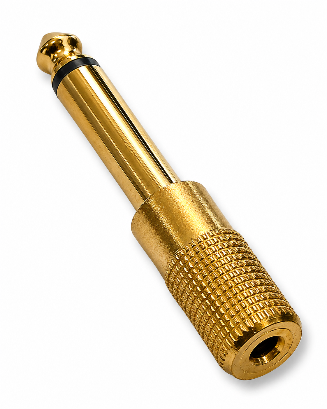 Adaptador Jack 3.5mm a Plug 6.3mm Mono Dorado