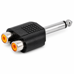 Adaptador 2 Jack RCA a Plug 6.3mm Mono