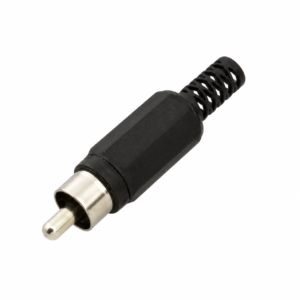 Plug RCA con Resorte Plástico Negro