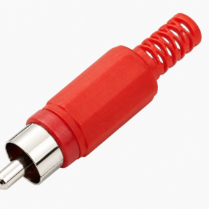 Plug RCA con Resorte Plástico Rojo