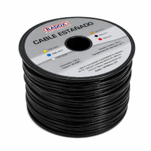 Carrete de Cable Estañado Negro 100 m