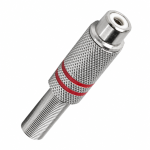 Jack RCA Metálico con Resorte Rojo