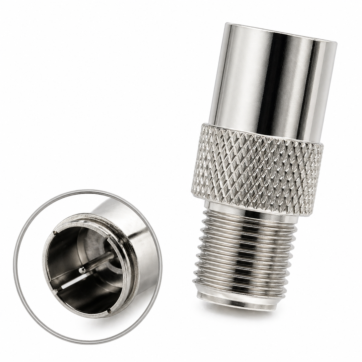 Adaptador Tipo F a Macho F de Presión