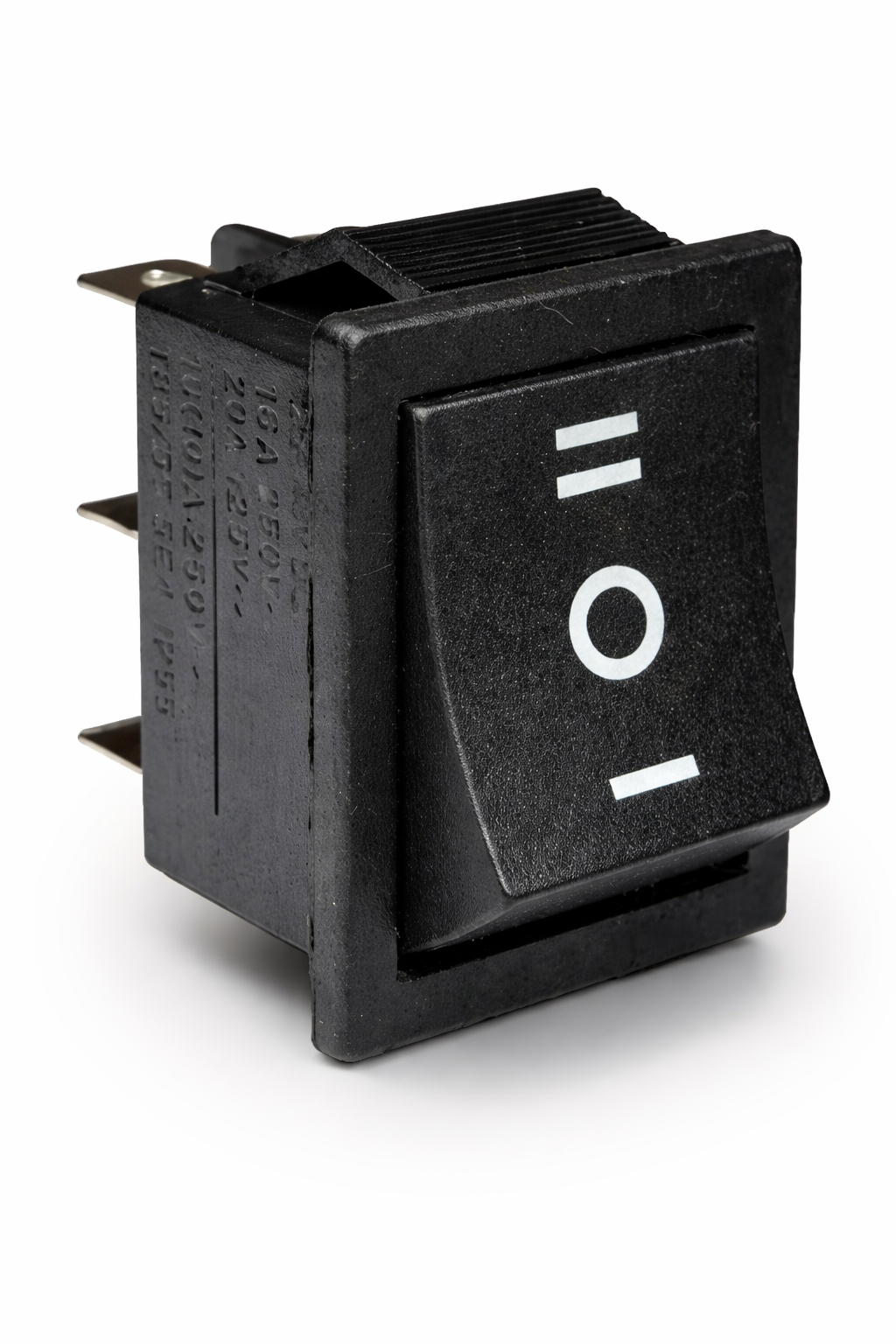 Switch Balancín Negro 6 Terminales ON-OFF-ON