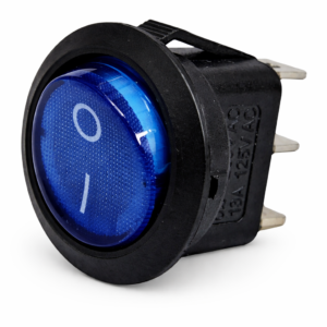 Switch Balancín con Piloto Azul 3 Pines Redondo