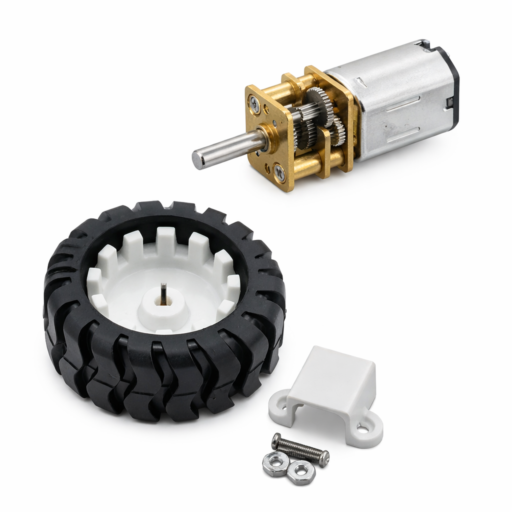 Kit Micromotoreductor con Llanta 200RPM 150:1